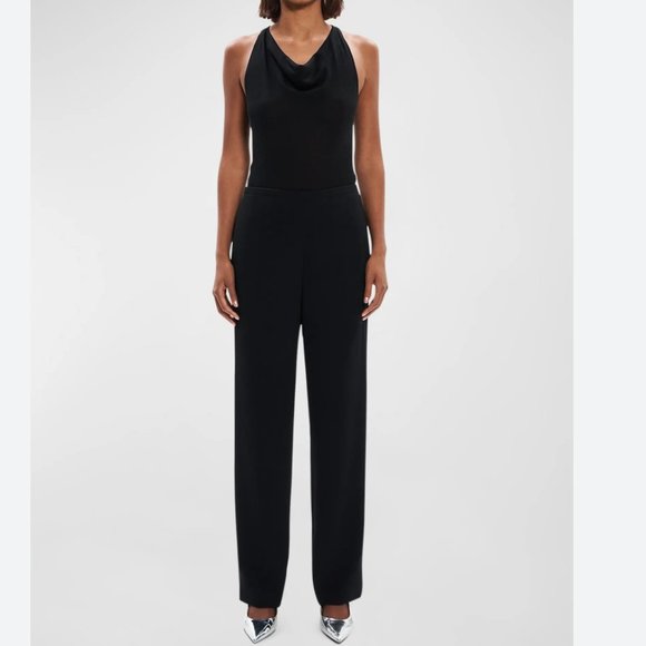 Theory Pants - #12 Theory Admiral Crepe Straight-Leg Pull-On Pants in Black